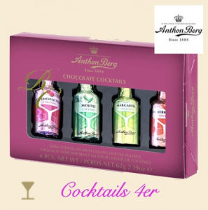 Anthon Berg 4 choklad flaskor fylld med cocktails