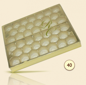 Låda transparent för 12-40 praliner - kvadrat