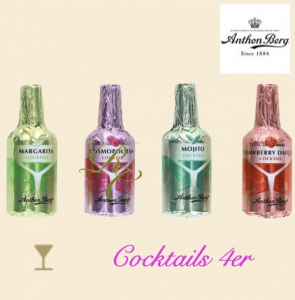 Anthon Berg 4 choklad flaskor fylld med cocktails