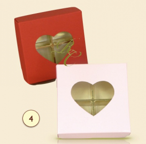 Ask hjärta tranparent för 4 praliner