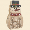LED-adventskalender snögubbe gjord av trä - tom